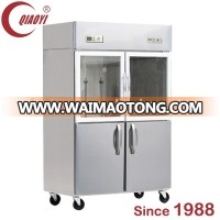 Stainless steel restaurant upright glass door freezer