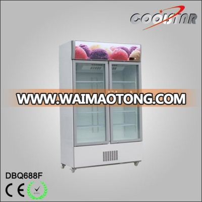 luxury three layer tempered glass door upright display freezer