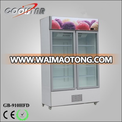 Hot sale 910 Litre upright display freezer for supermarket and restaurant