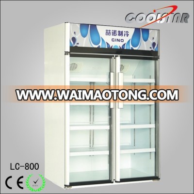 800L Swing double glass doors commercial merchandiser