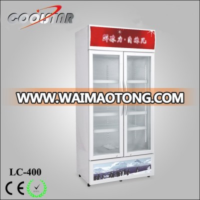 Supermarket retail store commerical 2 door refrigerator drink cooler refrigerating showcase