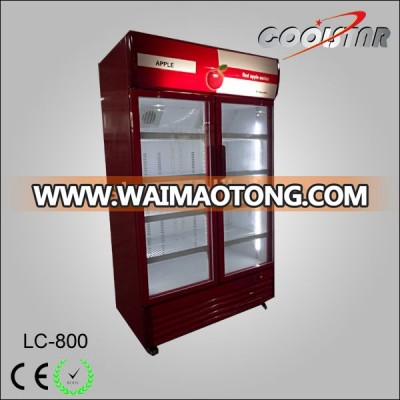 Luxury upright two doors merchandiser