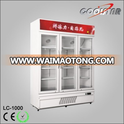 Three doors display bakery refrigerator cooling showcase