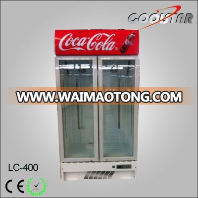 Storage use two door upright beverage cooler