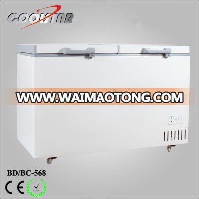 Folding Solid Door Chest freezer for frozen food sea fish supermarket equipment