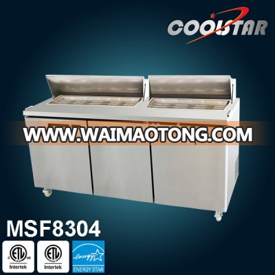 refrigerated saladette counter with digital LED temperature displayer