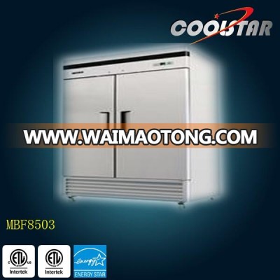 Stainless Steel 2 doors Commercial kitchen upright food refrigerator